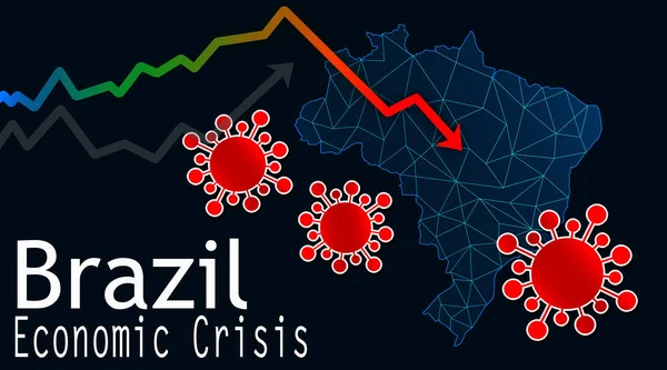 Brasile Crisi Economica Causa Virus Rendering — Foto Stock