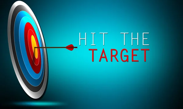 Arrow Hit Exactly Target Success Concept Rendering — Stock Photo, Image