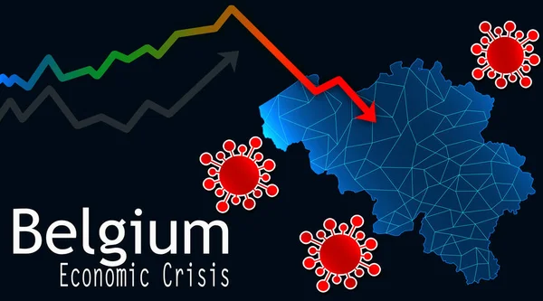 Belgia Kryzys Gospodarczy Spowodowany Wirusem Renderowanie — Zdjęcie stockowe