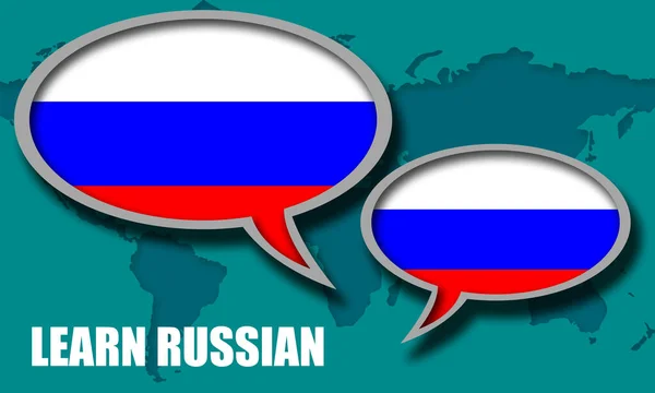 Aprender Língua Russa Falar Bolha Renderização — Fotografia de Stock
