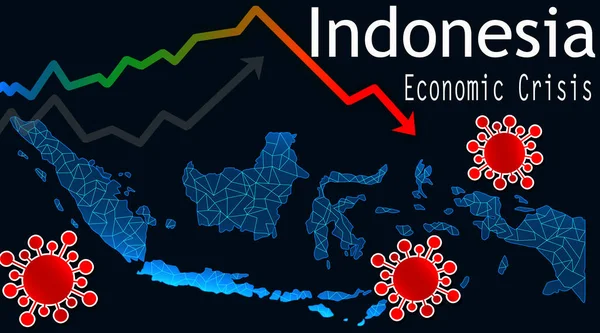 Indonesia Economic Crisis Due Virus Rendering — Stock Photo, Image