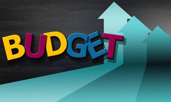 Presupuesto Palabra Compuesta Alfabeto Multicolor Representación — Foto de Stock