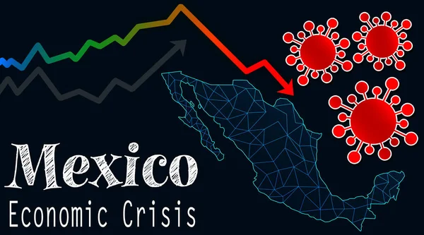 Mexico Economische Crisis Als Gevolg Van Het Virus Destructie — Stockfoto