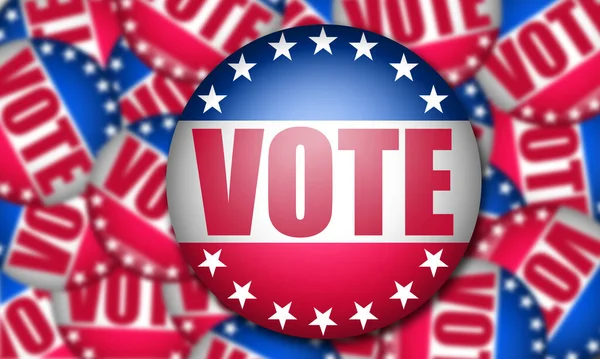 美国选举概念与选举徽章 3D渲染 — 图库照片