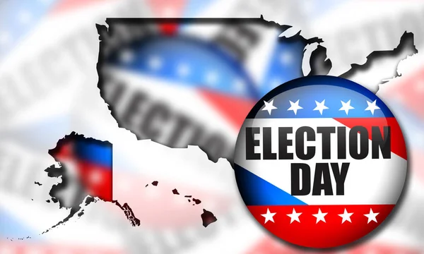 Botão Pino Eleitoral Para Eleições Dos Estados Unidos Renderização — Fotografia de Stock