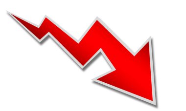 Kırmızı ok, beyaz arkaplan ile izole edilmiş, 3d görüntüleme