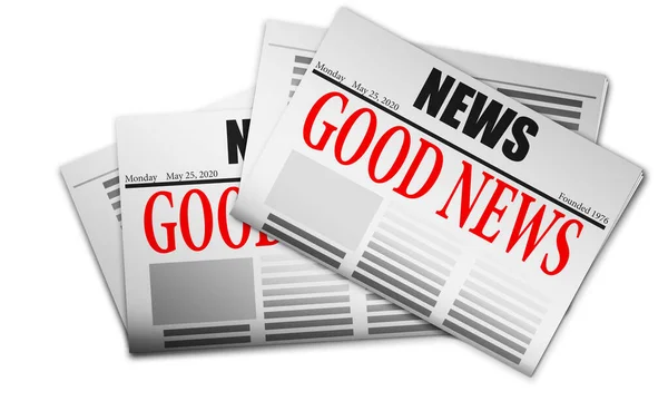 Red Text Good News Newspaper Rendering — Stock Photo, Image