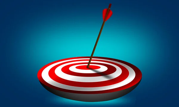 Arrow Hit Exactly Target Business Goal Achieved Rendering — Stock Photo, Image