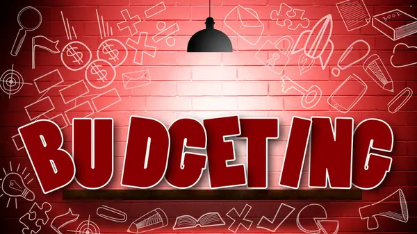 Idea Budget Con Lampada Parete Rendering — Foto Stock