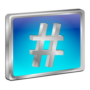 Hashtag düğmesi - 3d çizim