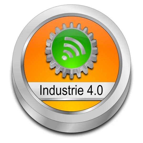 उद्योग 4.0 बटन जर्मन में 3 डी चित्रण — स्टॉक फ़ोटो, इमेज