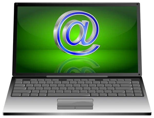 Laptop computer with Email Symbol - 3D illustration — Stock Photo, Image