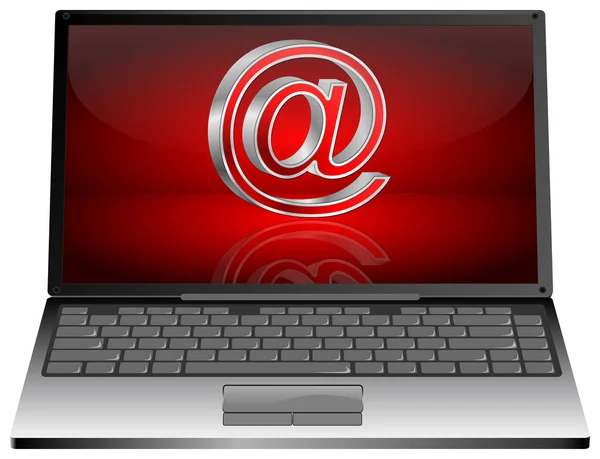 Laptop mit E-Mail-Symbol - 3D-Illustration — Stockfoto
