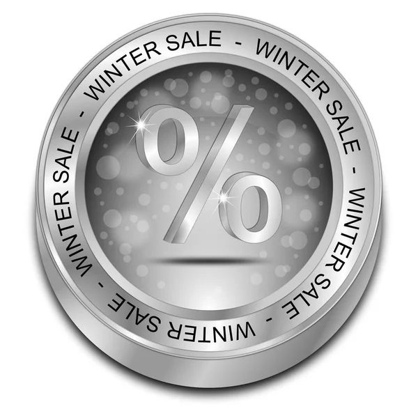 Winter verkoop Button - 3d illustratie — Stockfoto