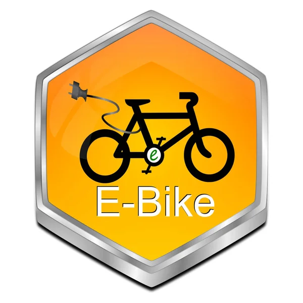 Кнопка E-Bike - 3D иллюстрация — стоковое фото