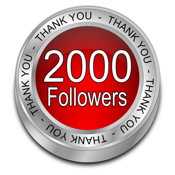 2000 последователей Спасибо - 3D иллюстрация — стоковое фото