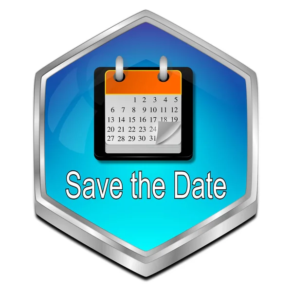 Save the Date Button - 3D illustration — Stock Photo, Image