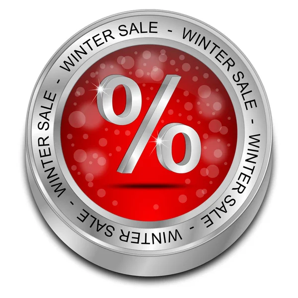 Winter verkoop Button - 3d illustratie — Stockfoto