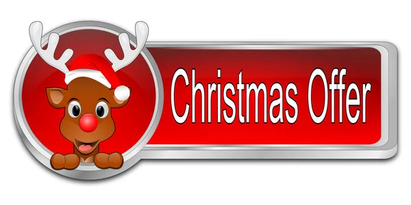 Christmas Offer button - 3D illustration — Stock Photo, Image