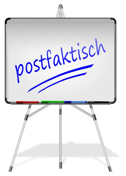 Whiteboard med efter sanningen-tyska postfaktisch - 3d illustration — Stockfoto
