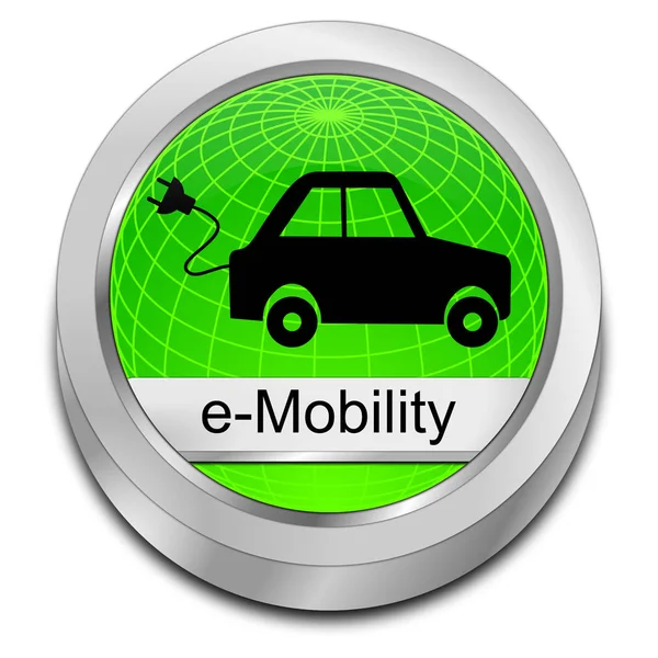 E-Mobilite Düğmesi - 3B illüstrasyon