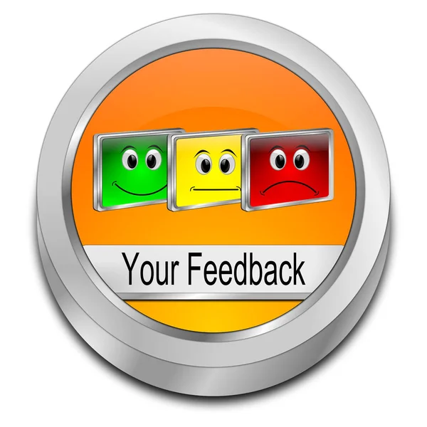 Il tuo pulsante di feedback - Illustrazione 3D — Foto Stock