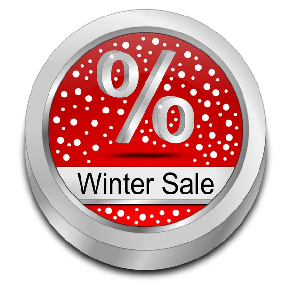 Winter verkoop Button - 3d illustratie — Stockfoto