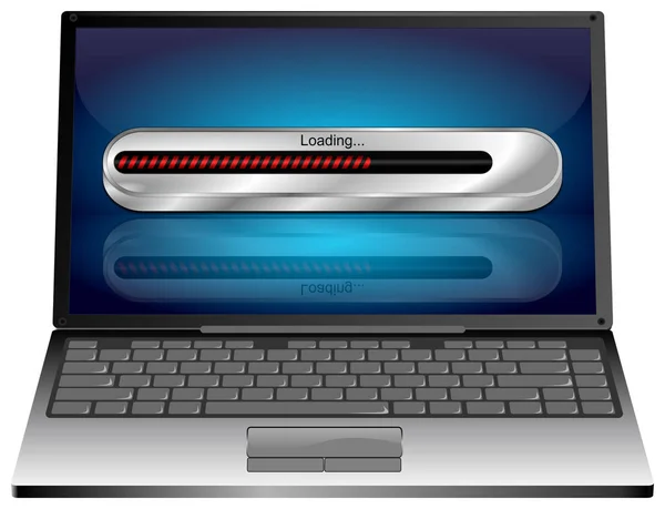 Laptop computer with Loading bar - 3D illustration — Stock Photo, Image