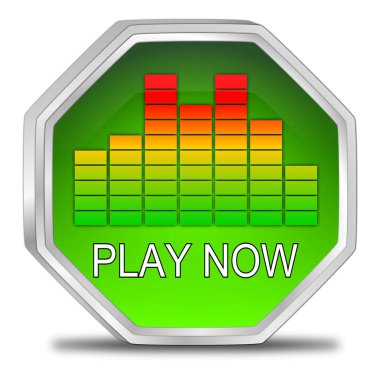 Yürüt düğmesi - 3d çizim