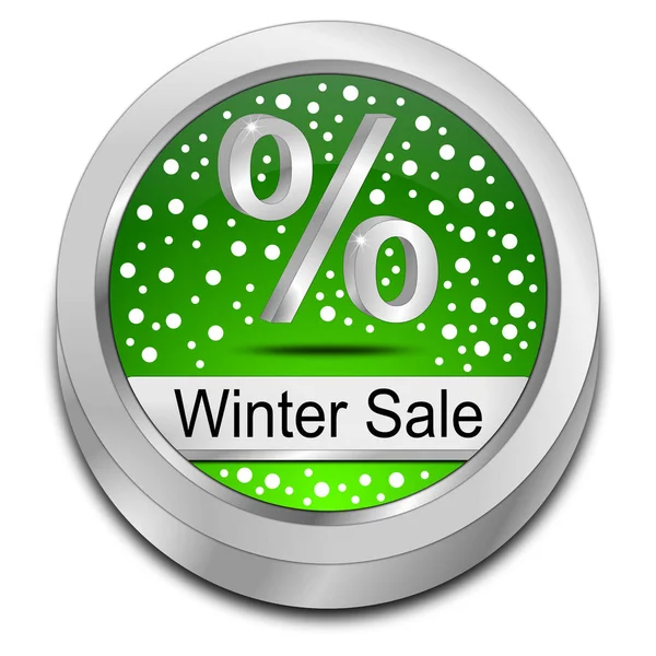 Winter verkoop Button - 3d illustratie — Stockfoto