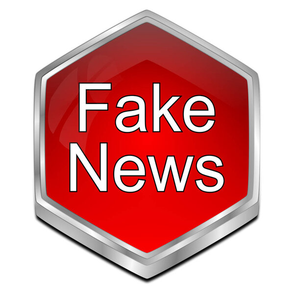 Fake News button - 3D illustration
