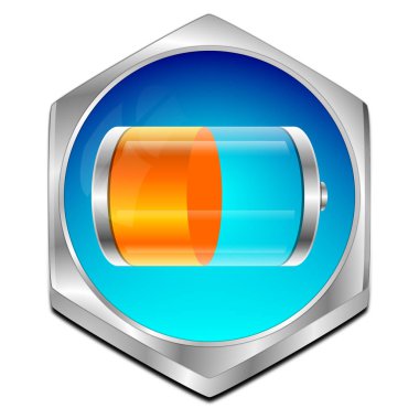 Pil düğmesi - 3d çizim