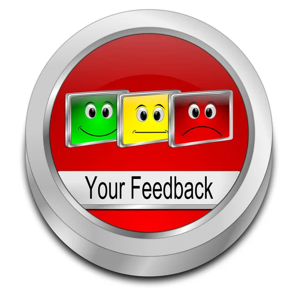 Il tuo pulsante di feedback - Illustrazione 3D — Foto Stock