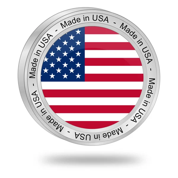 Gjort i Usa knappen - 3d illustration — Stockfoto