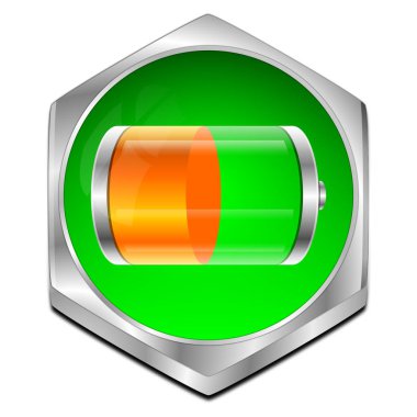 Pil düğmesi - 3d çizim