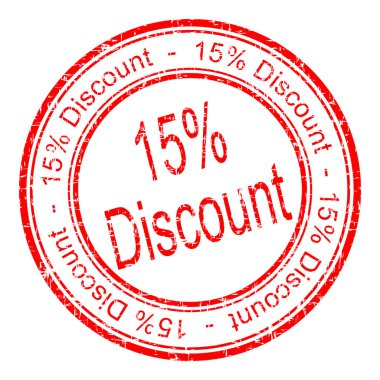 % 15 lastik damgası - illüstrasyon indirimli