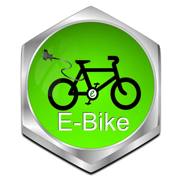 Кнопка E-Bike - 3D иллюстрация — стоковое фото