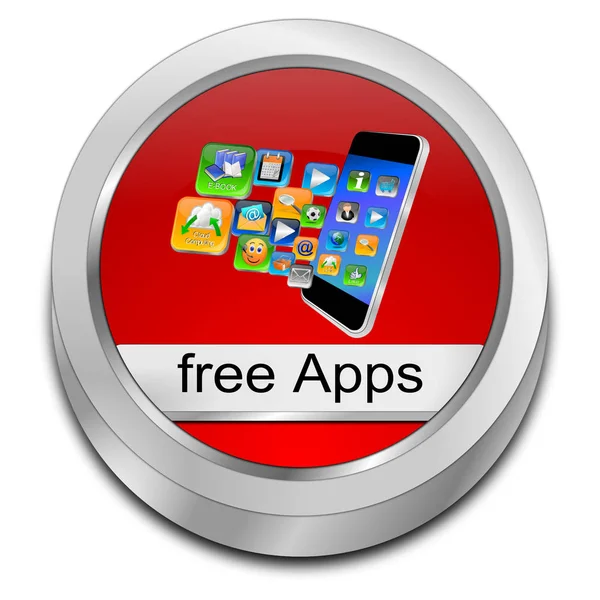 無料アプリ ボタンの 3 d 図 — ストック写真