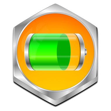 Pil düğmesi - 3d çizim