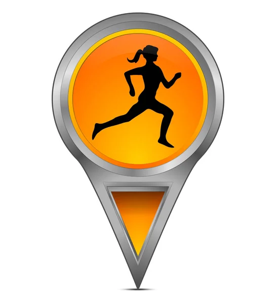 Mapa puntero con jogger hembra 3d ilustración — Foto de Stock