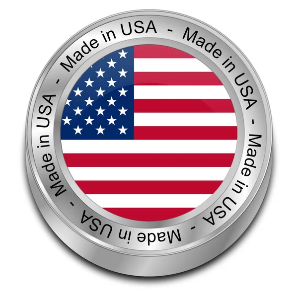 Made in USA button - 3D illustration