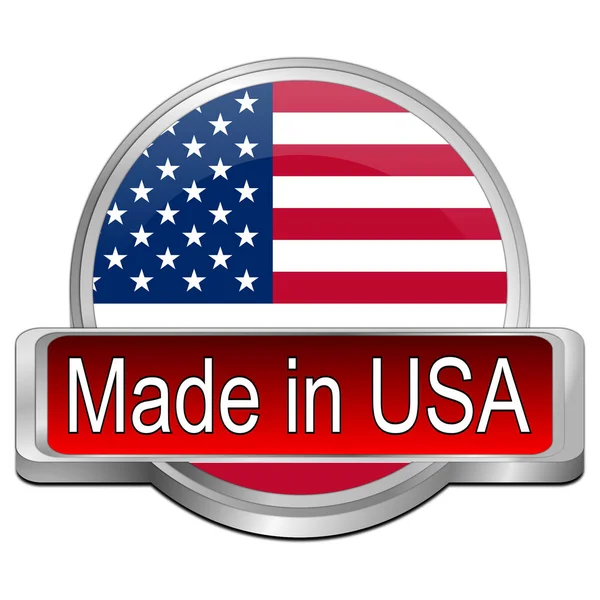 Botón Made in USA - Ilustración 3D —  Fotos de Stock