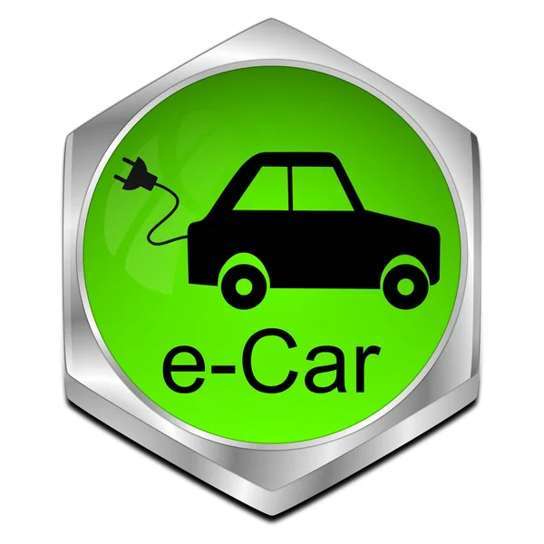 E-자동차-3d 그림 단추 — 스톡 사진