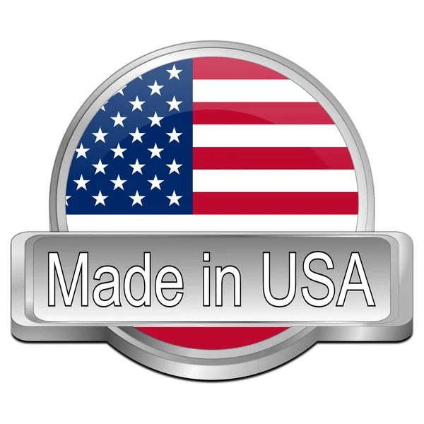 Кнопка Made in USA - 3D иллюстрация — стоковое фото