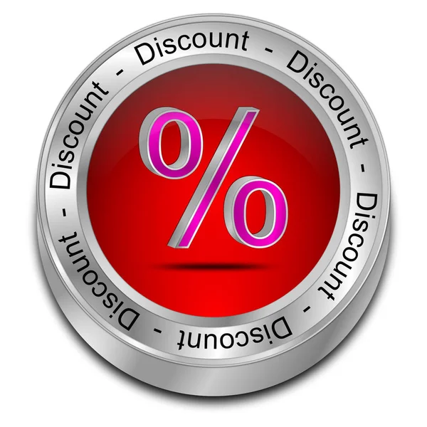 Discount button - 3D illustration — Stock Photo, Image