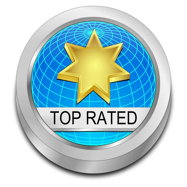 Top Rated Button - 3D illustration