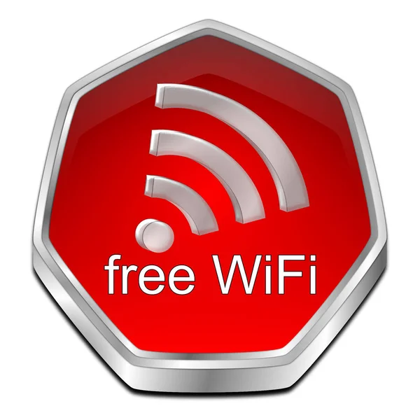 Botón WiFi inalámbrico gratuito - Ilustración 3D —  Fotos de Stock