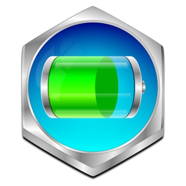 Pil düğmesi - 3d çizim