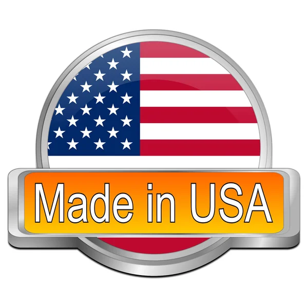 Кнопка Made in USA - 3D иллюстрация — стоковое фото