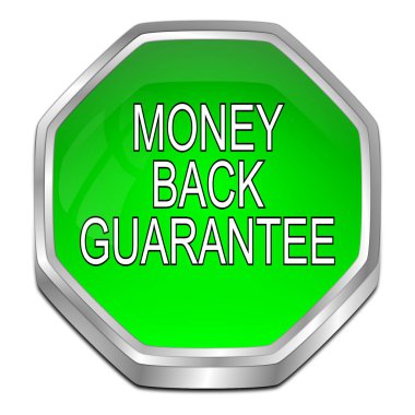 Paramı geri garanti düğme - 3d çizim